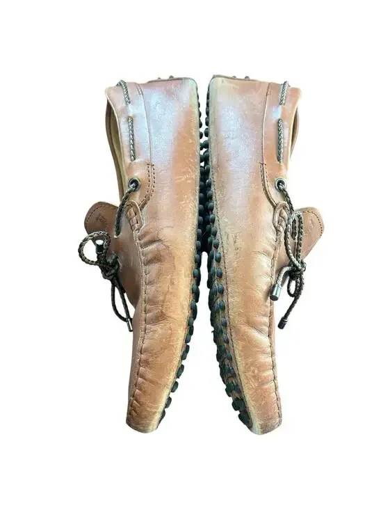 Tod’s Gommino Driving Loafers Brown Leather Tie Pebble Sole Men’s 7 Italy - Picture 4 of 9